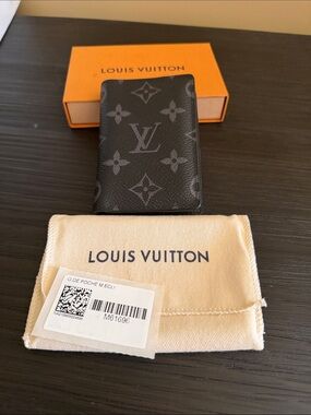 Louis Vuitton Monogram Eclipse Pocket Organizer in Black and Gray